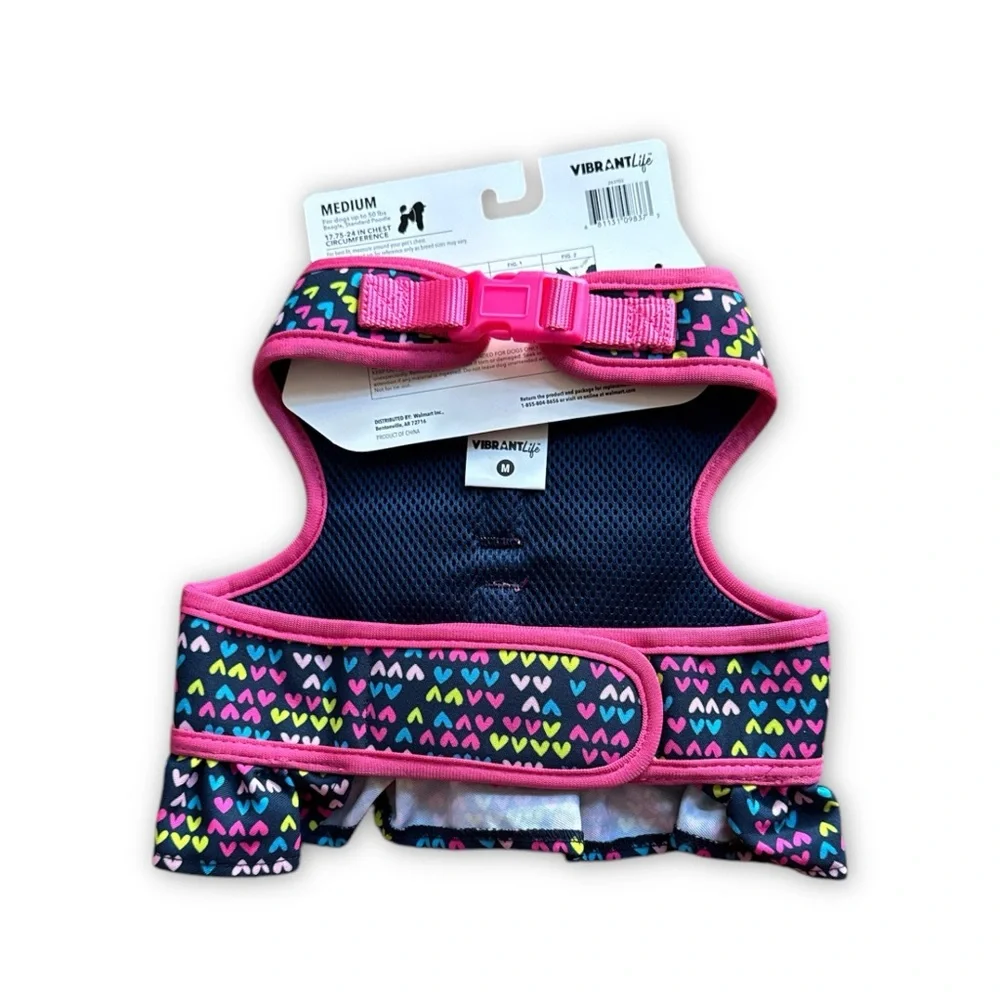Vibrant Life Ruffle Hearts Dog Harness